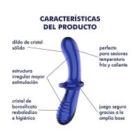 Satisfyer Double Crystal Glasstimulator warm und kalt (Blau), Bild 5