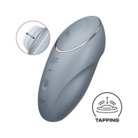 Satisfyer Tap and Climax 1 Vibrator mit Vibration und Tapping (Grau)