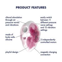 Satisfyer Cloud Dancer Klitoris-Sauger und Vibrator Rotes Muster, Bild 4
