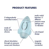 Satisfyer Mission Control Klitoris-Sauger und Vibrator (Blau), Bild 5