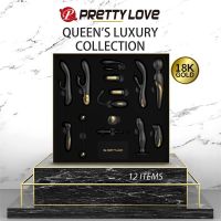 Pretty Love Luxus-Set Queens mit 12 Toys, Schwarz und 18k (Gold)