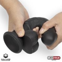 Liketrue realistischer Dildo aus Flüssigsilikon, zwei Schichten 8" (Schwarz), Bild 6