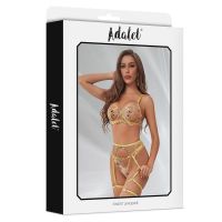 Adalet Lingerie Zoey BH, String und Strapsgürtel mit gelben Blüten, Bild 4