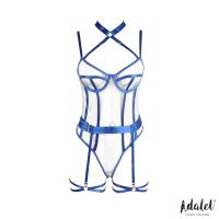 Adalet Lingerie Killye Mesh-Teddy mit Straps und Beinringen (Blau), Bild 3