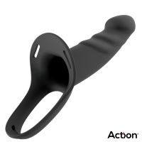 Action Strap-on mit hohlem Dildo, 5-6,5 cm dick (Schwarz), Bild 4