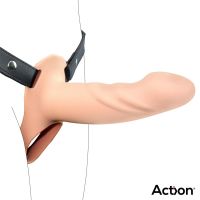 Action Strap-on mit hohlem Dildo aus Premium-Silikon