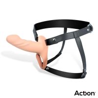 Action Strap-on mit hohlem Dildo, 4-5 cm dick