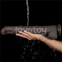 Lovetoy biegsamer Dildo XXL 14,5", zwei Schichten, dunkelbraun, Bild 10