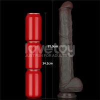 Lovetoy biegsamer Dildo XXL 14,5", zwei Schichten, dunkelbraun, Bild 11