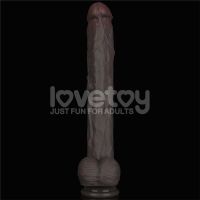 Lovetoy biegsamer Dildo XXL 14,5", zwei Schichten, dunkelbraun, Bild 2