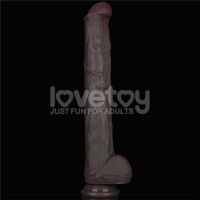 Lovetoy biegsamer Dildo XXL 14,5", zwei Schichten, dunkelbraun, Bild 3