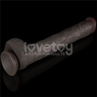 Lovetoy biegsamer Dildo XXL 14,5", zwei Schichten, dunkelbraun, Bild 4