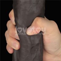 Lovetoy biegsamer Dildo XXL 14,5", zwei Schichten, dunkelbraun, Bild 7