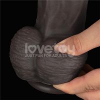Lovetoy biegsamer Dildo XXL 14,5", zwei Schichten, dunkelbraun, Bild 8