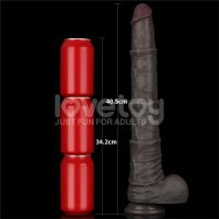 Lovetoy biegsamer Dildo XXL 16", zwei Schichten, dunkelbraun, Bild 12