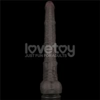 Lovetoy biegsamer Dildo XXL 16", zwei Schichten, dunkelbraun, Bild 2