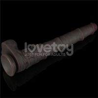 Lovetoy biegsamer Dildo XXL 16", zwei Schichten, dunkelbraun, Bild 5