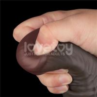 Lovetoy biegsamer Dildo XXL 16", zwei Schichten, dunkelbraun, Bild 7