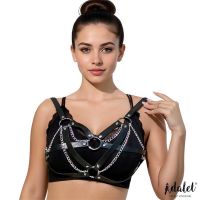 Adalet Lingerie Karina Harness-Top aus Veganleder mit Kette, One Size, Bild 3