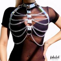 Adalet Lingerie Bianca Brustharness aus Veganleder mit Kette, Bild 3