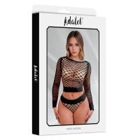 Adalet Lingerie Yara Netz-Set mit langen Ärmeln (Schwarz)