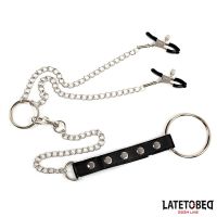 LateToBed Nippelklemmen mit genietetem Band