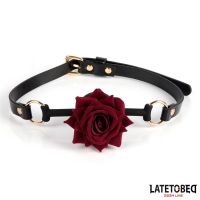 LateToBed Knebel mit goldener Metallrose