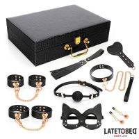LateToBed 8-teiliges Leder-Bondage-Set mit Aufbewahrungskoffer, Bild 3