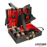 LateToBed 8-teiliges Leder-Bondage-Set mit Aufbewahrungskoffer, Bild 2