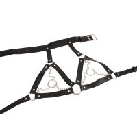 Chisa Brust-Harness mit O-Ring Ketten - Leder Fetisch Kleidung, Bild 5