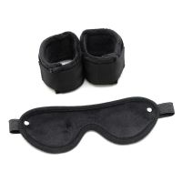 Bondage Play verstellbare Handfesseln mit Maske (Schwarz), Bild 5