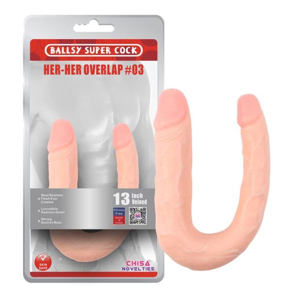 Chisa Doppel-Dildo Her-Her Overlap N3 Hautfarben