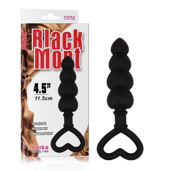 Chisa Luv Probe mit Perlen 15.6 x 3.4 cm aus Silikon (Schwarz)