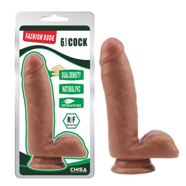 Chisa Dildo mit doppelter Dichte Fashion Dude 17 x 3.6 cm Hellbraun