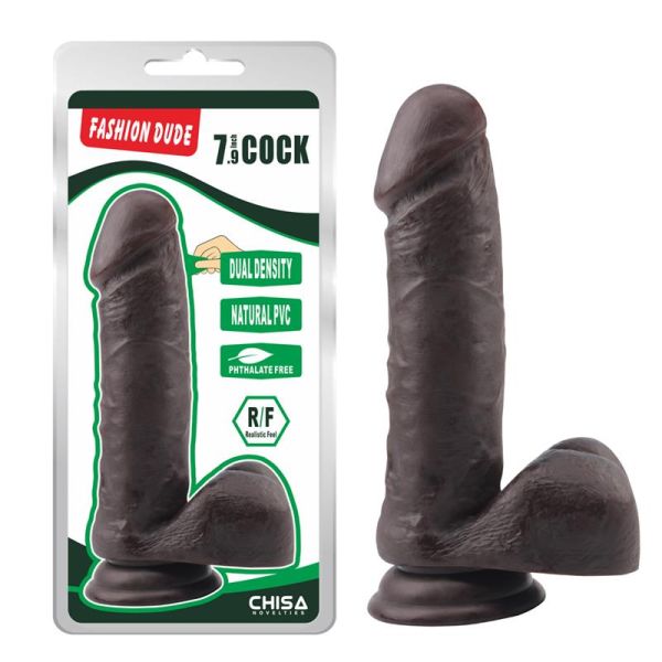 Chisa Dildo mit doppelter Dichte Fashion Dude 7.9" (braun)