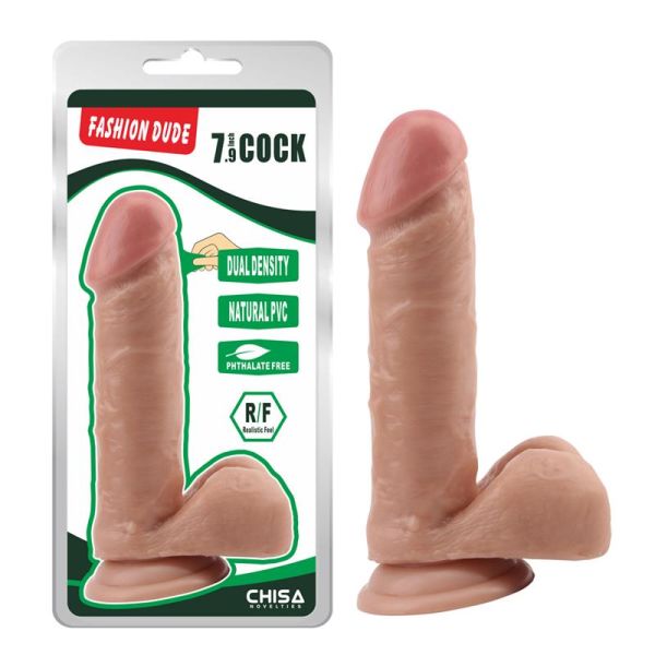 Chisa Fashion Dude Dildo mit doppelter Härte, 20 cm, hautfarben