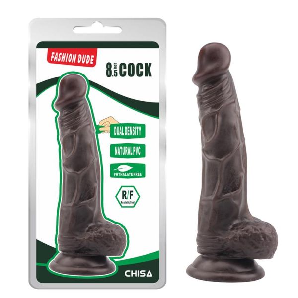 Chisa Dildo mit doppelter Dichte Fashion Dude 21 x 4.1 cm (Braun)