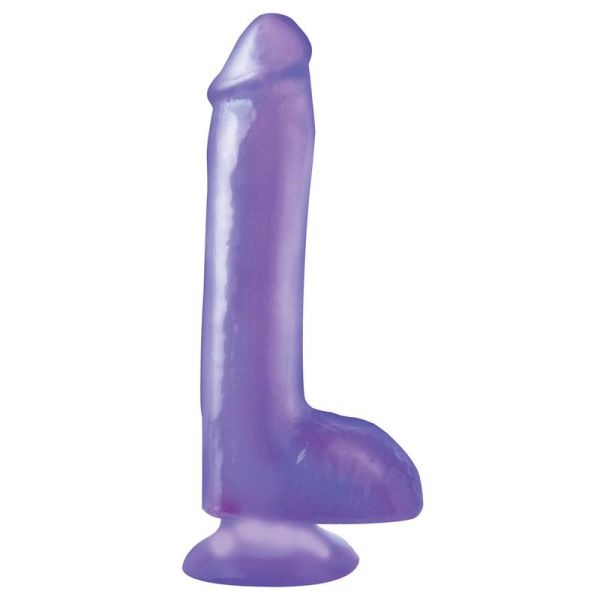 Basix Rubber Works Dildo mit Hoden und Saugnapf - Lila