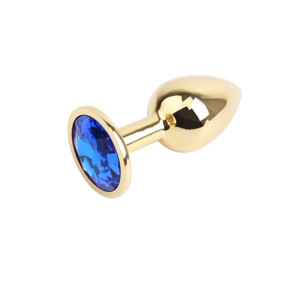 Chisa goldener Buttplug mit blauem Juwel