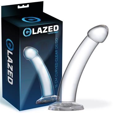 Glazed gebogener Glasdildo 16 cm