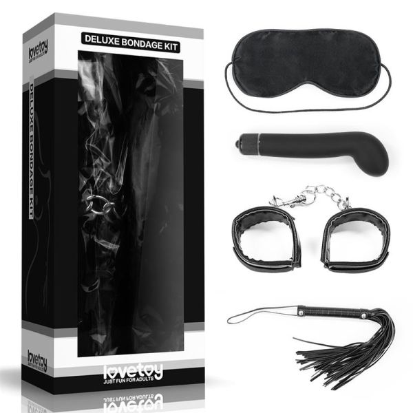 Lovetoy Bondage-Set Deluxe mit Vibrator (Schwarz)