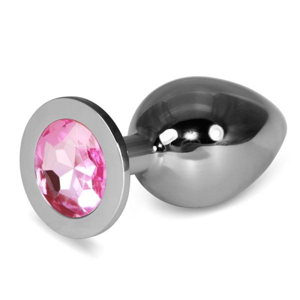 Lovetoy Metall-Analplug RoseBud Classic mit rosa Schmuckstein