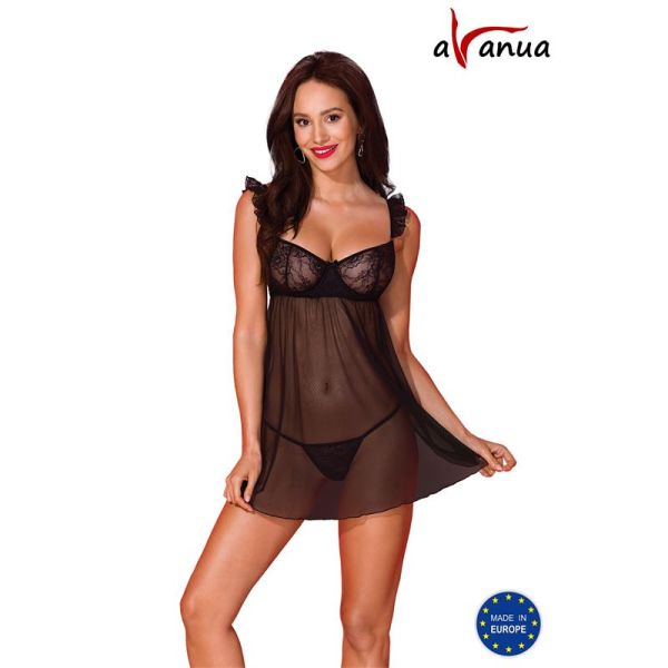 Avanua Milagros Negligé und String (Schwarz)