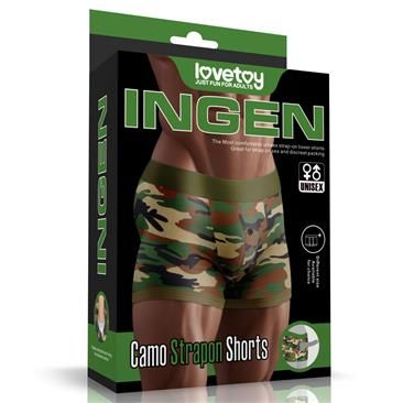 Lovetoy Strap-on-Shorts mit Camouflage-Print 28"-32"