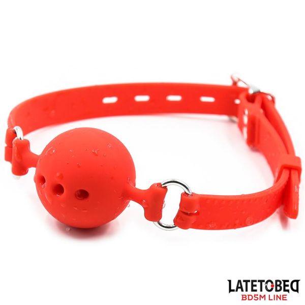 LateToBed atmungsaktiver Silikon-Ballknebel S - 4 cm
