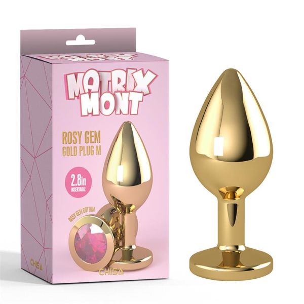 Chisa Rosy Gem Goldener Analplug mit Juwel Größe M