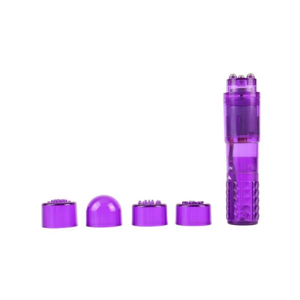 Chisa Mini-Massagegerät mit 3 Köpfen (lila)
