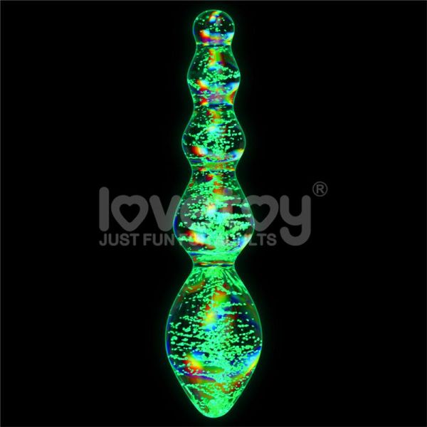 Lovetoy Dark Twilight Glasdildo, nachtleuchtend