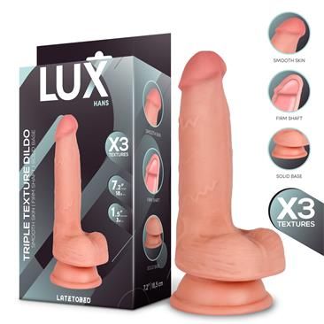 Lux Hans Triple-Density-Dildo mit Hoden 7,2"