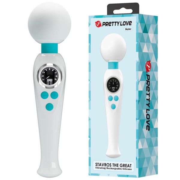 Pretty Love Skyler Wand-Massagestab mit Digitaldisplay (Weiß)